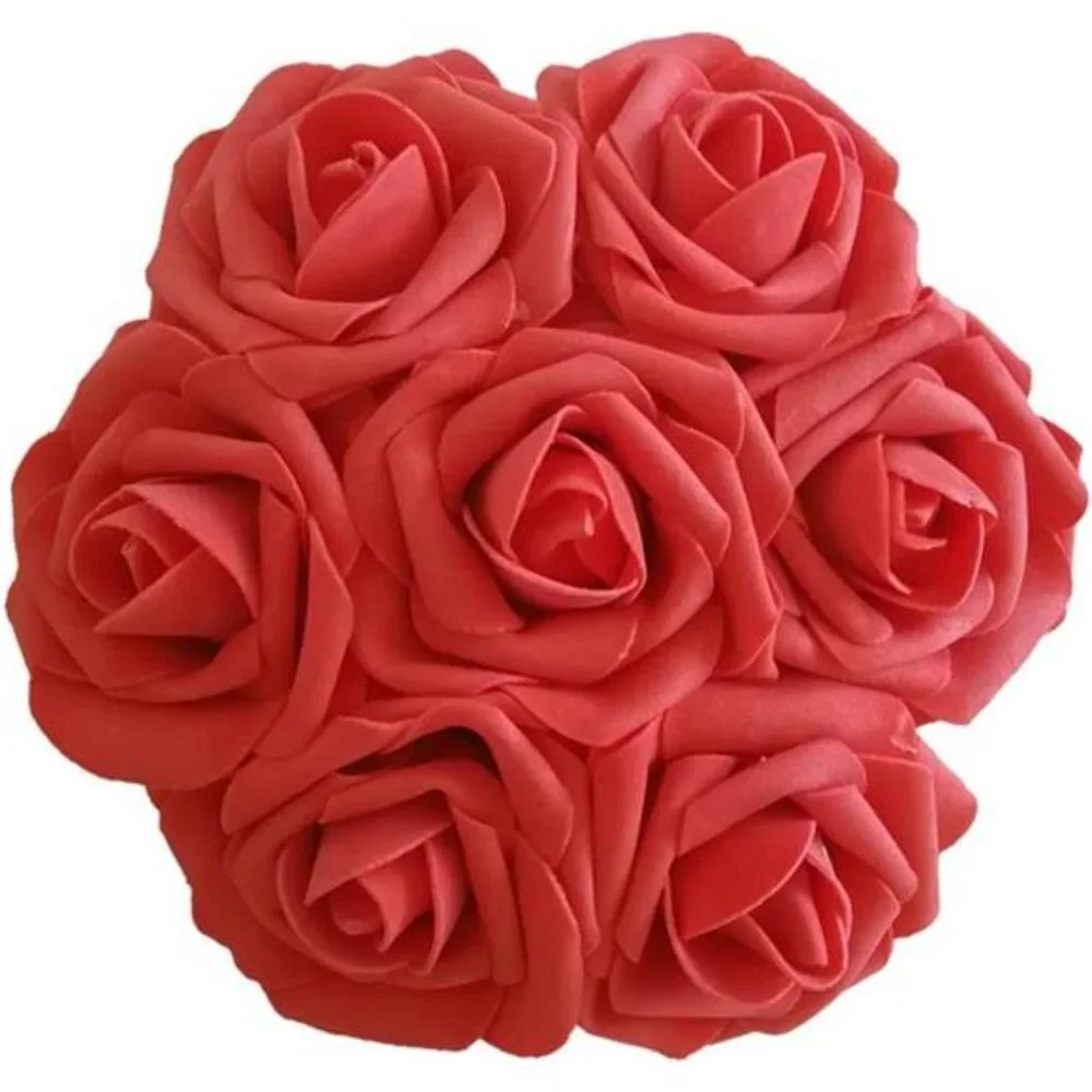 Artificial Flowers 50PCS Real Looking Coral Fake Roses with Stem